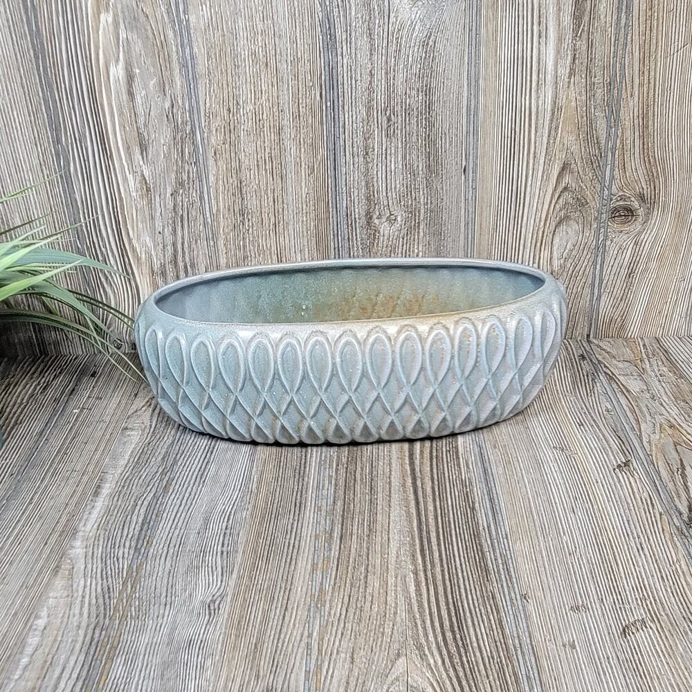 Vintage Red Wing Pottery Planter 642 Oval Mid Century Modern Loop Design Bowl